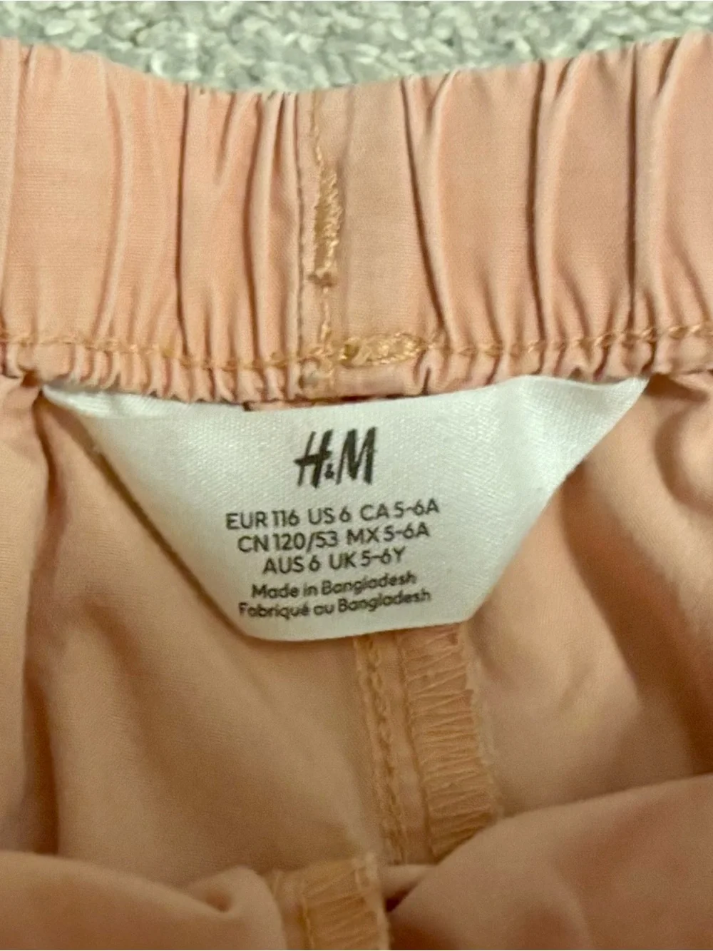 Girls H&M Peach Sequin Heart Top & Dusty Peach Pant Size 6